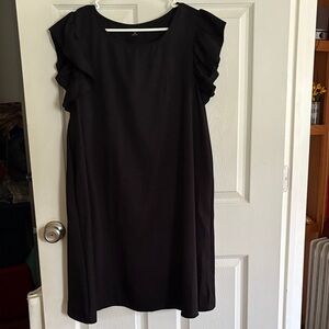 SHEIN Black Ruffle Sleeve Mini Dress
